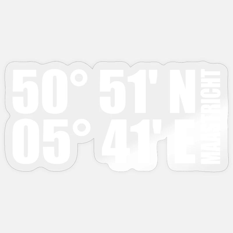 Coordonnées de Maastricht - Sticker taille S (10 x 10 cm) - brillant transparent
