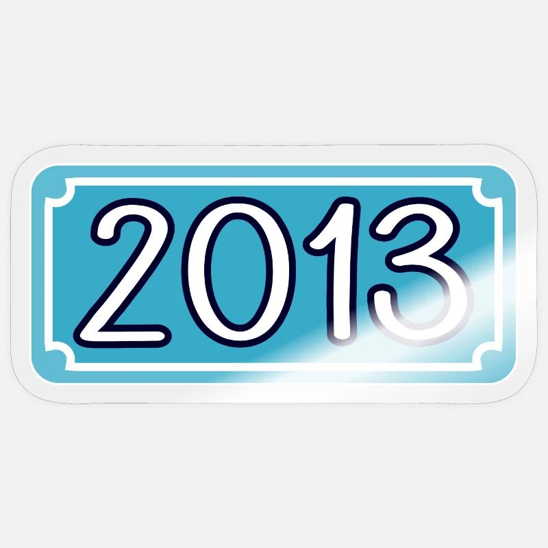 Année de naissance 2013 - Sticker taille S (10 x 10 cm) - brillant transparent