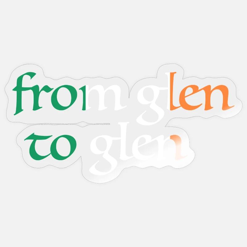 De Glen à Glen - Sticker taille S (10 x 10 cm) - brillant transparent