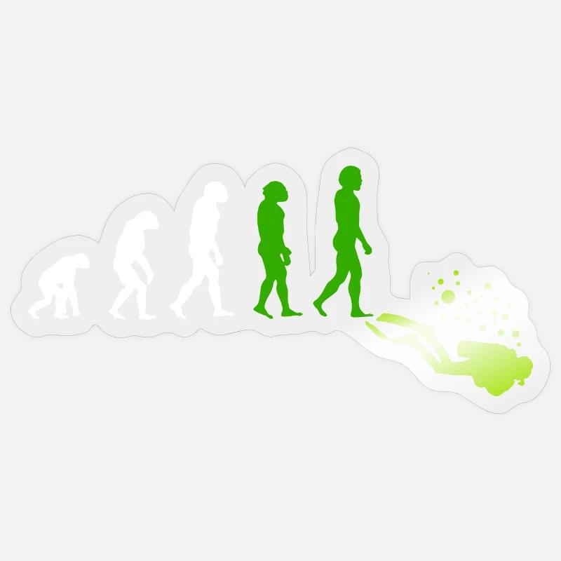 Diving Diver Scuba Evolution - Sticker size S (10 x 10 cm) - transparent glossy