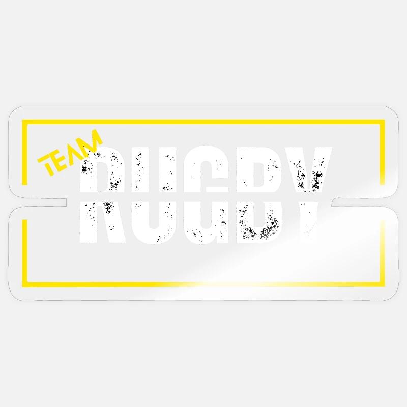 Mannschaft Rugby gelb - Sticker Größe S (10 x 10 cm) - Transparent glänzend