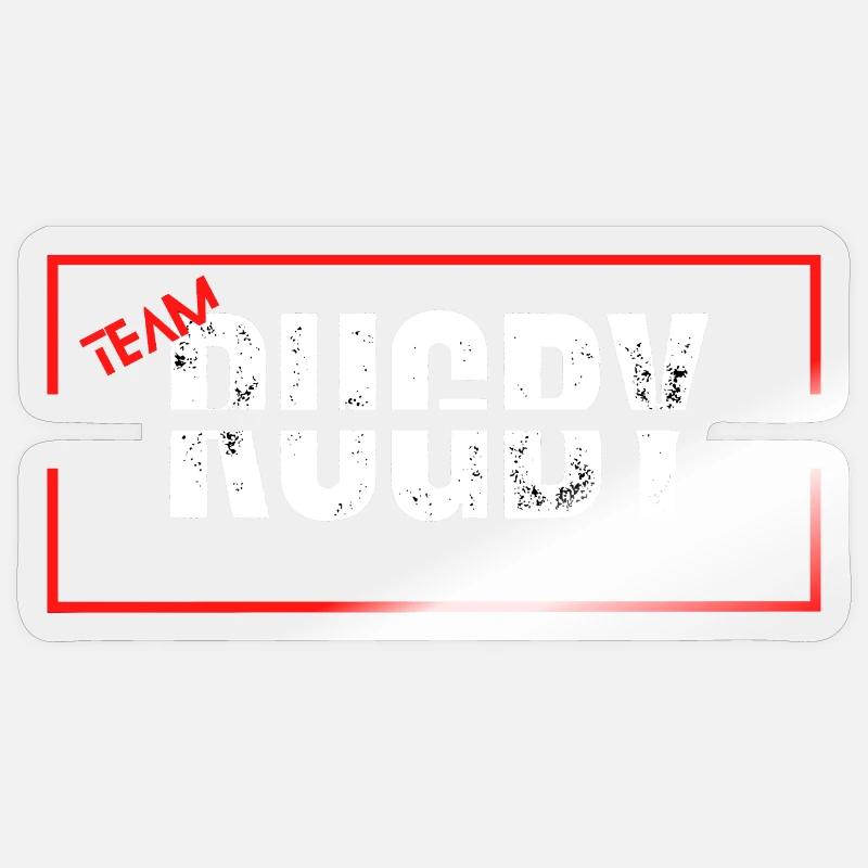 Mannschaft Rugby Rot - Sticker Größe S (10 x 10 cm) - Transparent glänzend