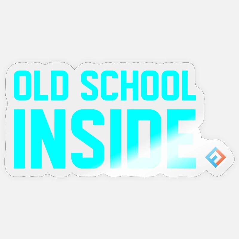 Old School Inside Blue - Sticker size S (10 x 10 cm) - transparent glossy