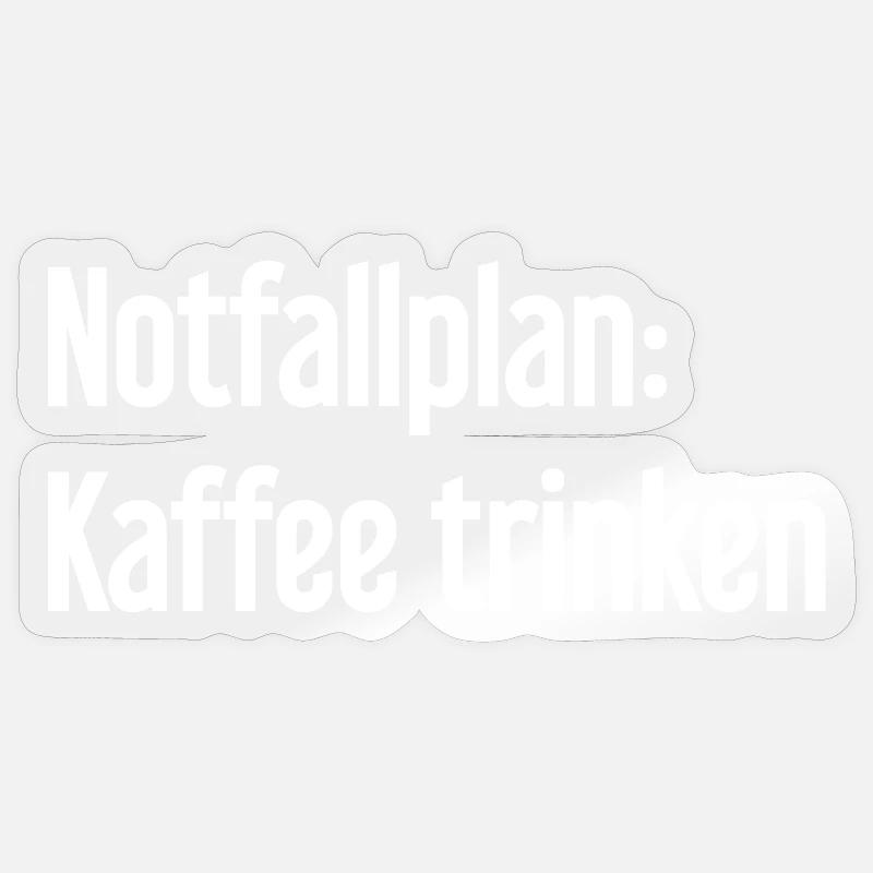 Kaffee-Notfallplan - Sticker Größe S (10 x 10 cm) - Transparent glänzend