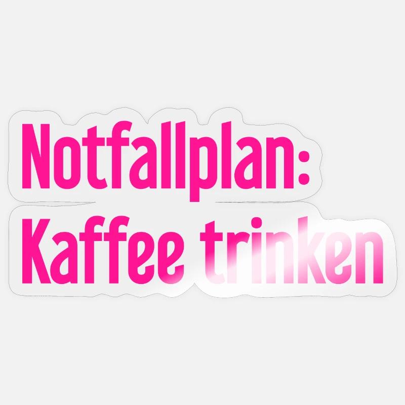 Plan d’urgence pour le café - Sticker taille S (10 x 10 cm) - brillant transparent