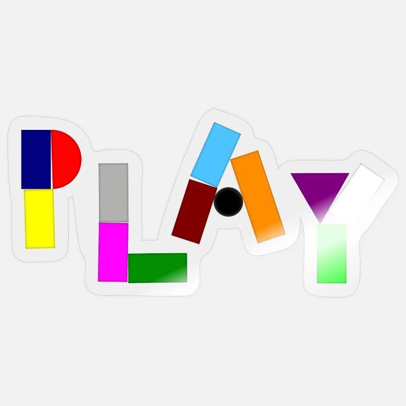 Playing with bricks and blocks Sticker size S (10 x 10 cm)