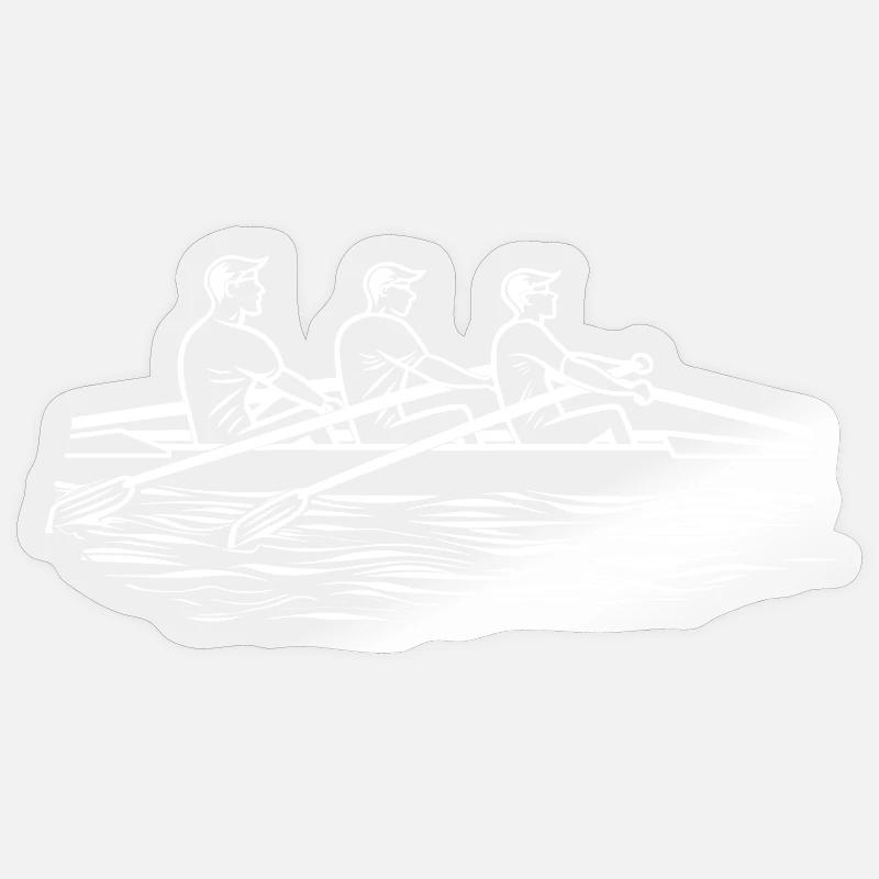 Rowing Team Line Art - Sticker size S (10 x 10 cm) - transparent glossy
