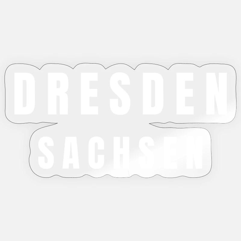 Dresde Saxe - Sticker taille S (10 x 10 cm) - brillant transparent
