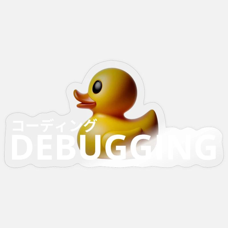 LUZILLION CODER COUTURE, RUBBER DUCK DEBUGGING - Sticker Größe S (10 x 10 cm) - Transparent glänzend