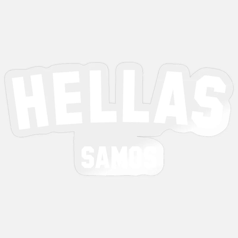 HELLAS SAMOS Griechenland - Sticker Größe S (10 x 10 cm) - Transparent glänzend