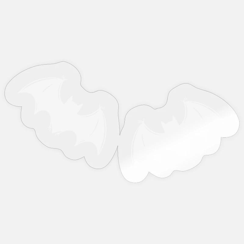 Gray bats in night flight - Sticker size S (10 x 10 cm) - transparent glossy