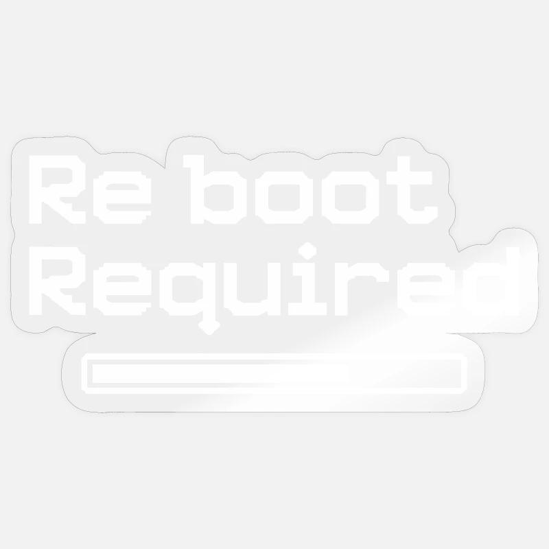 Reboot Required – Retro-Gaming-Style - Sticker Größe S (10 x 10 cm) - Transparent glänzend