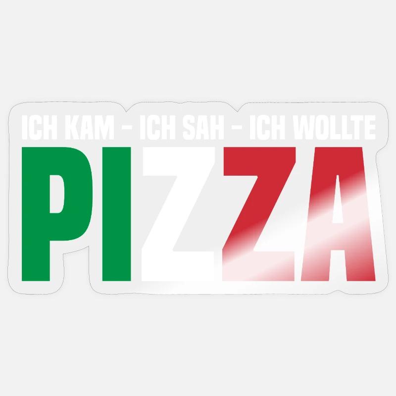 Manger de la pizza - Sticker taille S (10 x 10 cm) - brillant transparent