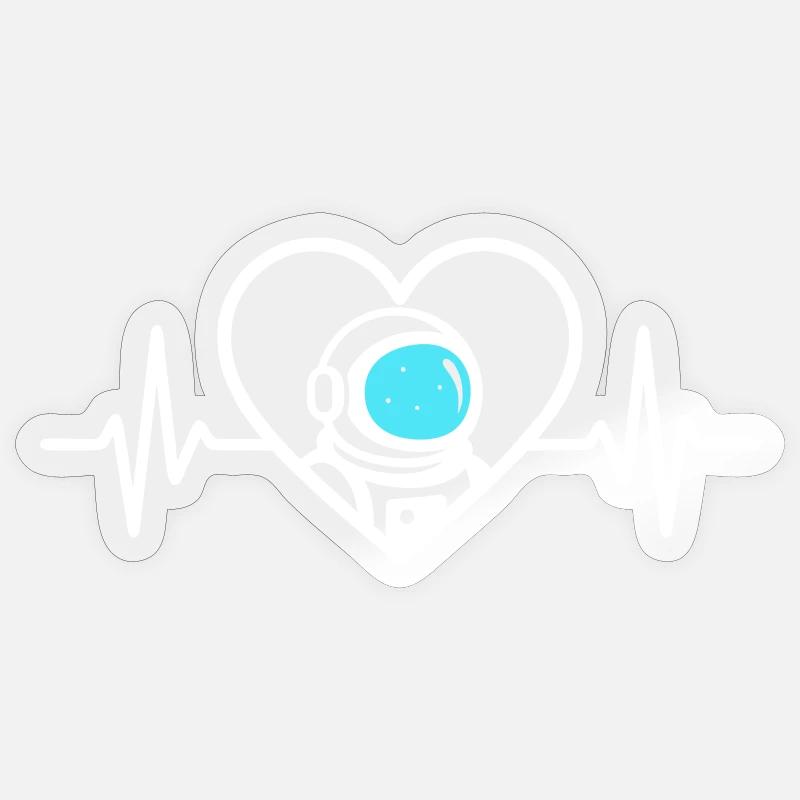 Astronaut Heart Cosmos Weltraumhelm - Sticker Größe S (10 x 10 cm) - Transparent glänzend