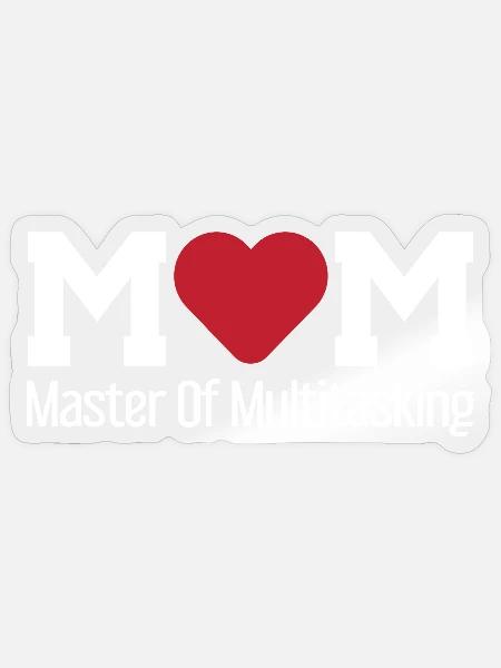 Mom master of multitasking / Mutter, Familie - Sticker Größe S (10 x 10 cm) - Transparent glänzend