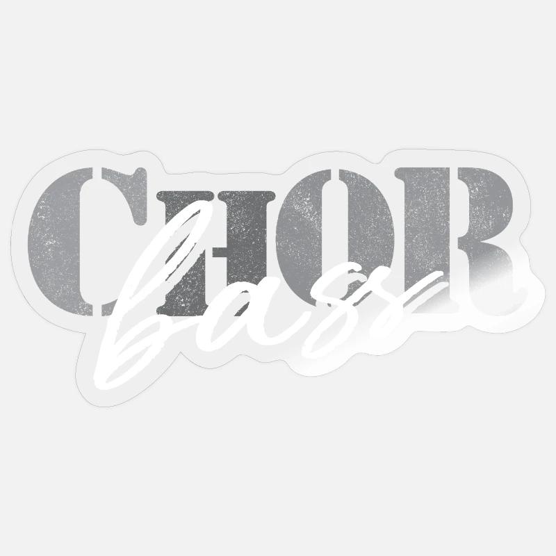 Basse de chœur - Sticker taille S (10 x 10 cm) - brillant transparent