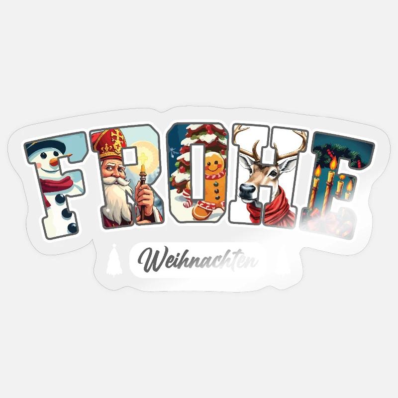 Joyeux Noël - Sticker taille S (10 x 10 cm) - brillant transparent