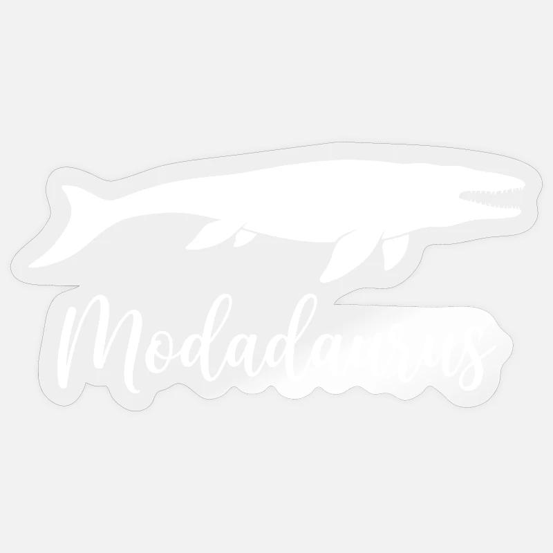 Modadaurus Mosasaurus Dinosaurier-Vater - Sticker Größe S (10 x 10 cm) - Transparent glänzend