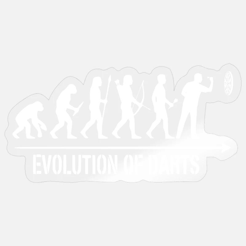Sweat à capuche, t-shirt, sac et mug Darts Evolution Fun Sticker taille S (10 x 10 cm)