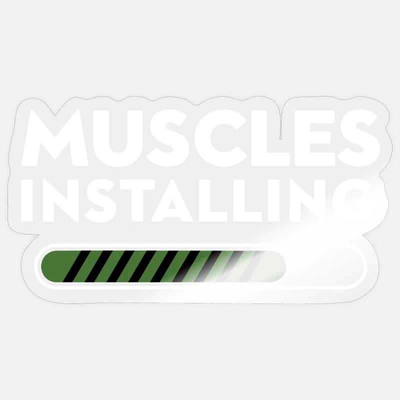 Muscles Installing Progress Graphic - Sticker size S (10 x 10 cm) - transparent glossy