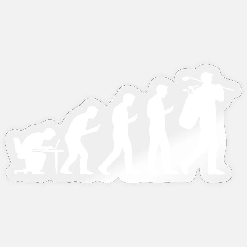 Evolution Golf Funny Gift for Golfers Men Sticker size S (10 x 10 cm)