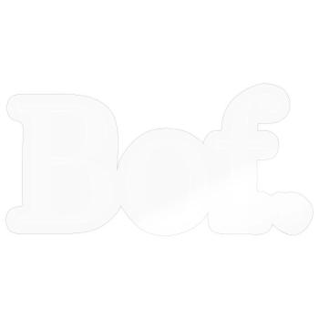 Bof. Humour minimaliste français - clair - Sticker taille S (10 x 10 cm) - brillant transparent - Devant