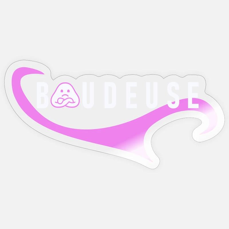 Logo Boudeuse  - Sticker taille S (10 x 10 cm) - brillant transparent