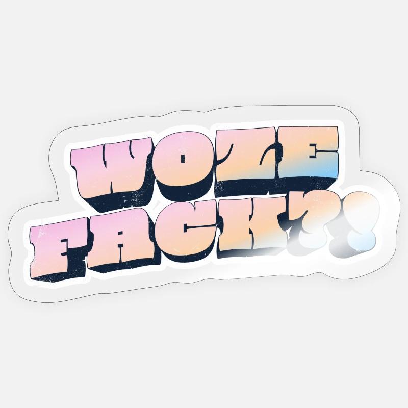 Wow Face Pastell Graffiti Stil - Sticker Größe S (10 x 10 cm) - Transparent glänzend