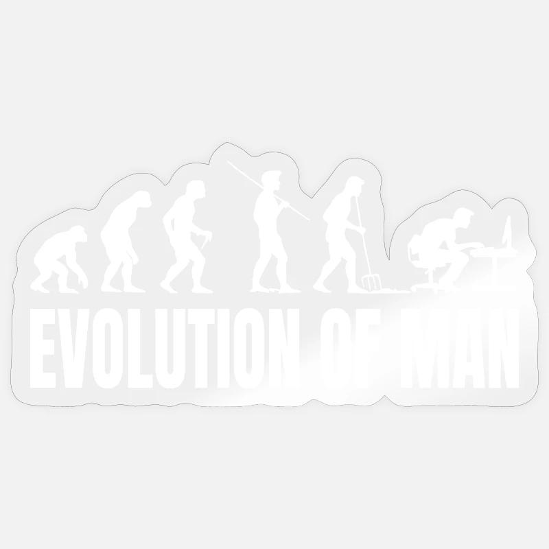 Evolution of Programmer IT Computer Coder - Sticker size S (10 x 10 cm) - transparent glossy