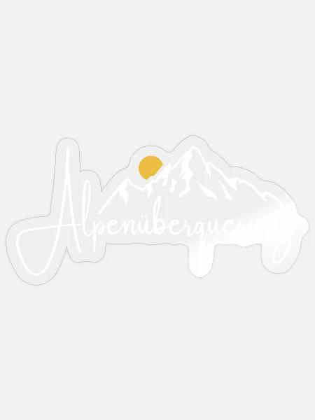 Alpen Überquerung - Wandern - Sticker Größe S (10 x 10 cm) - Transparent glänzend