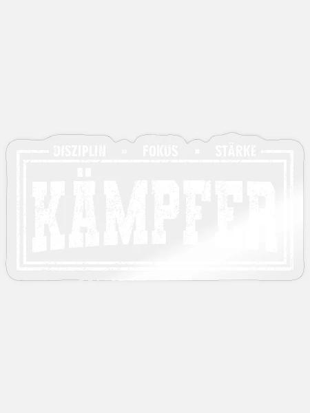 KÄMPFER – Disziplin Fokus Stärke - Sticker Größe S (10 x 10 cm) - Transparent glänzend