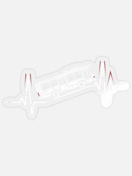Busfahrer Herzschlag Linienbus Beruf Fahrer - Sticker Größe S (10 x 10 cm) - Transparent glänzend