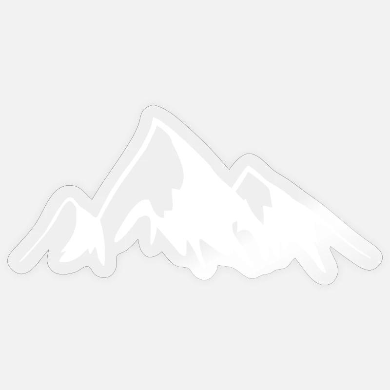 Berge - Gipfel - Sticker Größe S (10 x 10 cm) - Transparent glänzend