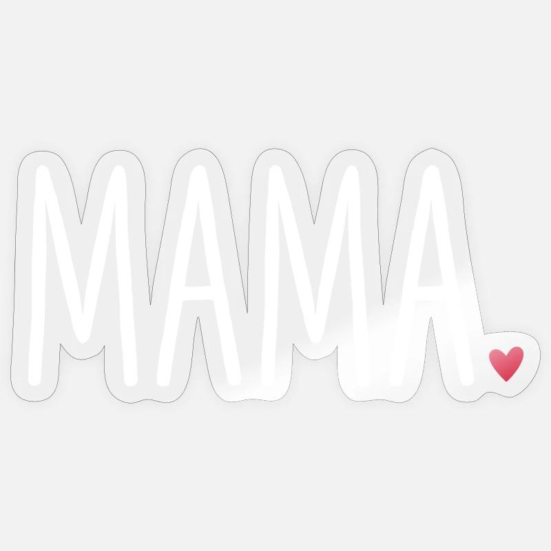 Mama Herz - Geschenk Muttertag Liebe - Sticker Größe S (10 x 10 cm) - Transparent glänzend