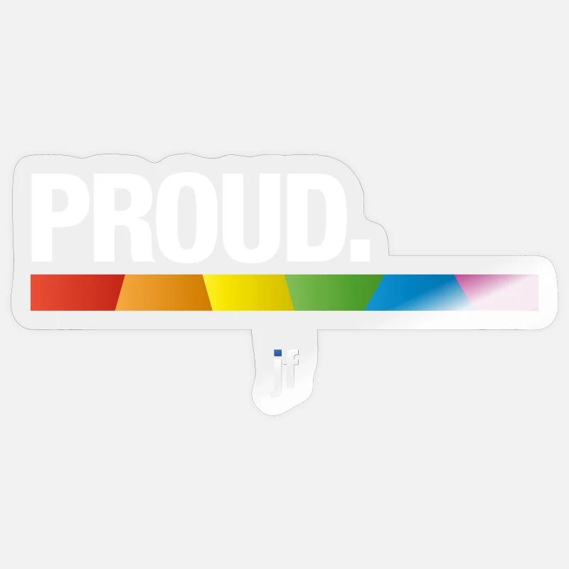 PROUD Regenbogen - Sticker Größe S (10 x 10 cm) - Transparent glänzend