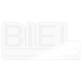 Biel Koordinaten - Sticker Größe S (10 x 10 cm) - Transparent glänzend - Vorne