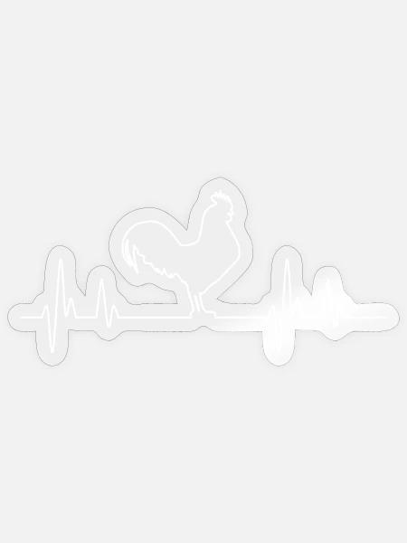 Heartbeat Hahn - Sticker Größe S (10 x 10 cm) - Transparent glänzend