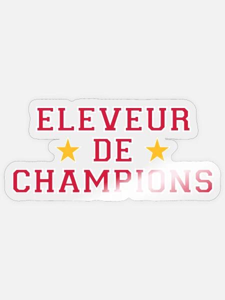 Eleveur de Champions - Sticker taille S (10 x 10 cm) - brillant transparent