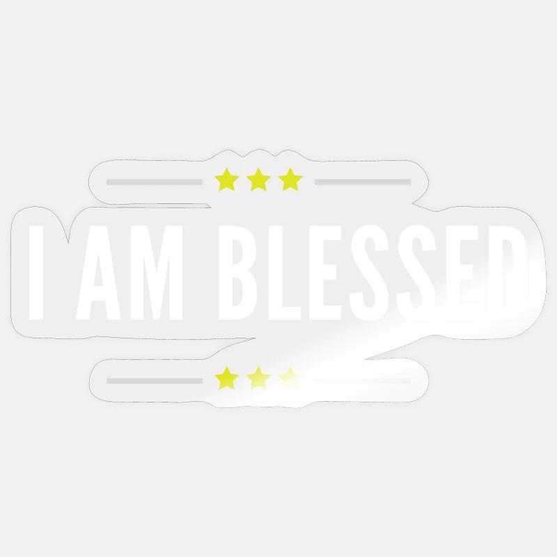 gesegnet - Sticker Größe S (10 x 10 cm) - Transparent glänzend
