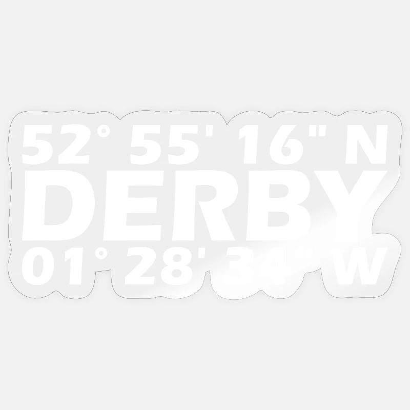 Coordonnées du derby - Sticker taille S (10 x 10 cm) - brillant transparent
