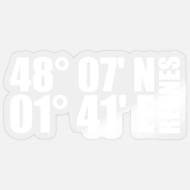 Rennes coordinates Sticker size S (10 x 10 cm)