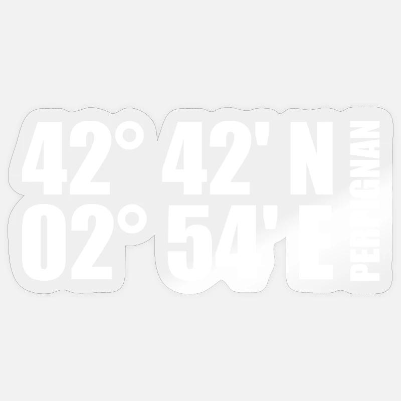 Coordonnées de Perpignan Sticker taille S (10 x 10 cm)