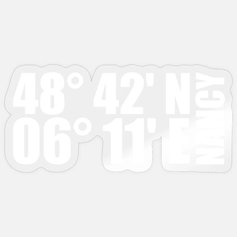 Coordonnées Nancy Sticker taille S (10 x 10 cm)