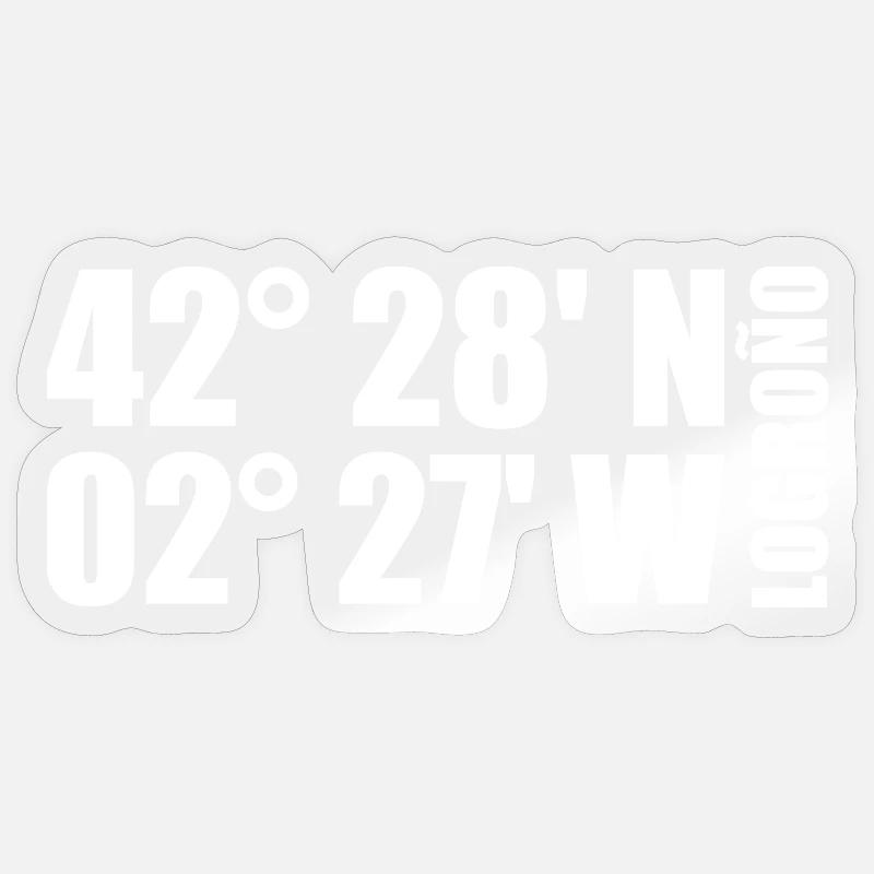 Coordonnées Logroño - Sticker taille S (10 x 10 cm) - brillant transparent