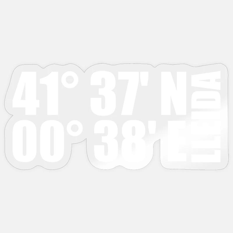 Coordonnées de Lleida - Sticker taille S (10 x 10 cm) - brillant transparent