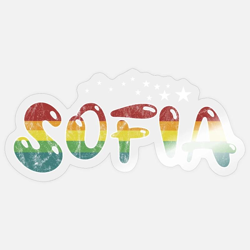 Vorname Sofia Mädchenname Namensgeschenk - Sticker Größe S (10 x 10 cm) - Transparent glänzend