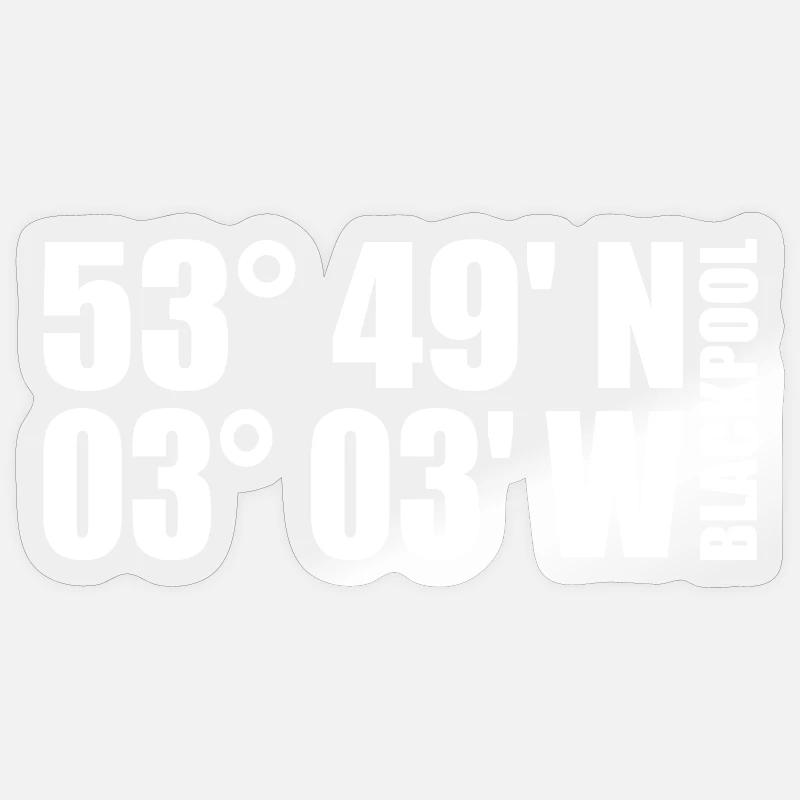 Coordonnées de Blackpool - Sticker taille S (10 x 10 cm) - brillant transparent