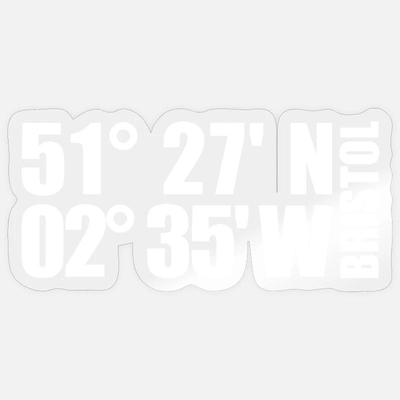 Bristol Coordinates Sticker size S (10 x 10 cm)