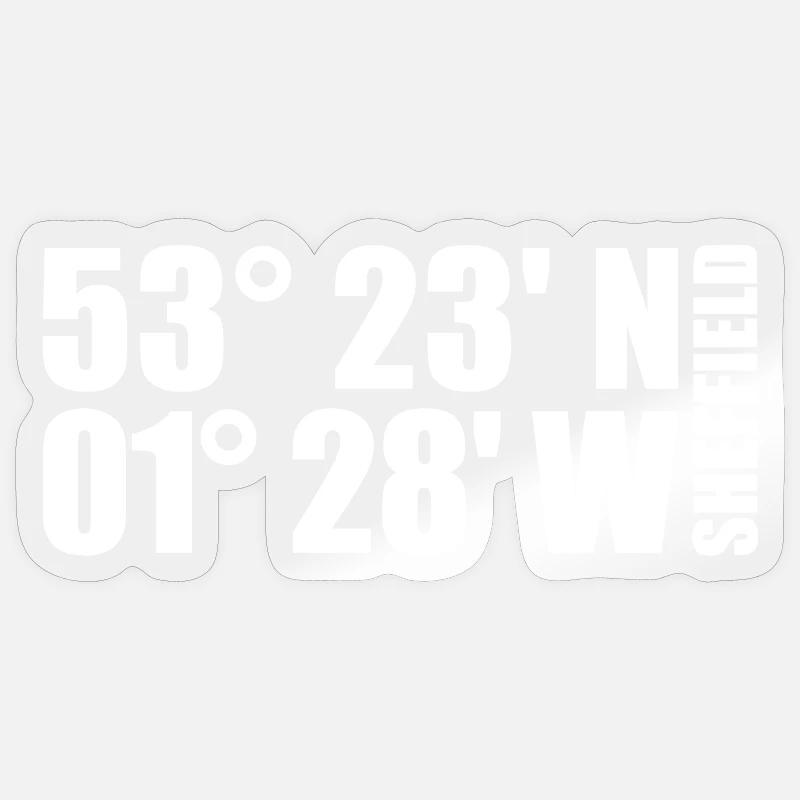 Coordonnées de Sheffield - Sticker taille S (10 x 10 cm) - brillant transparent