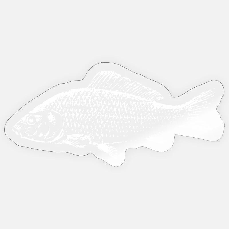 Poisson carpe - Sticker taille S (10 x 10 cm) - brillant transparent